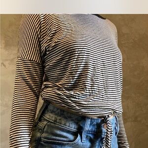 Striped Black and White Women's Top